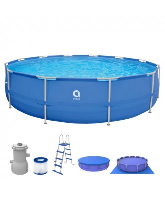 Piscină prefabricată cu filtrare, scară, acoperiș și căptușeală 4,50m Î1,22m | Avenli