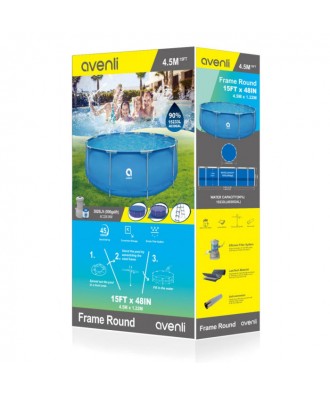 Piscină prefabricată cu filtrare, scară, acoperiș și căptușeală 4,50m Î1,22m | Avenli
