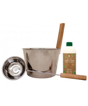 Set galeata metal si polonic si aroma Scortisoara si Eucalipt 500ml | Emendo