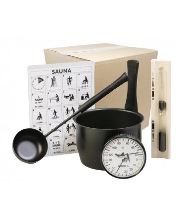 Set accesorii pentru sauna 5 piese model Black | Eliga