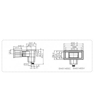 Skimmer cu deschidere larga model EM140 | Emaux