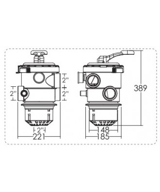Vana multiport deasupra MPV08 cu sase pozitii pentru filtru nisip pentru piscina MFV 2” |  Emaux