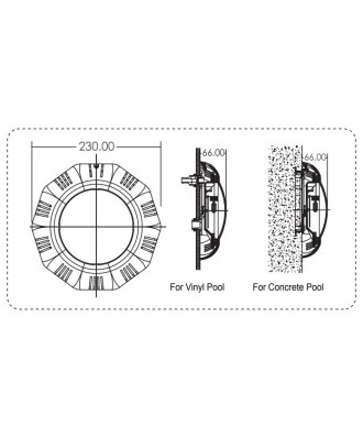 Proiector lumina subacvatic plat pentru ceramica | Emaux 