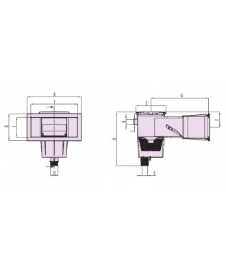 Skimmer pentru piscina ceramica 386mm x 170mm | Pool Point