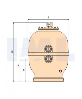Filtru de nisip cu vana laterala in 6 cai model Ciclon | QP