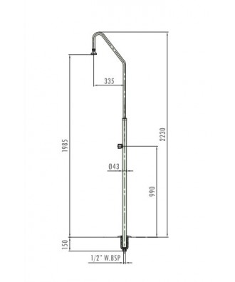 Dus pentru montaj extern din otel inoxidabil | Pool Supplies