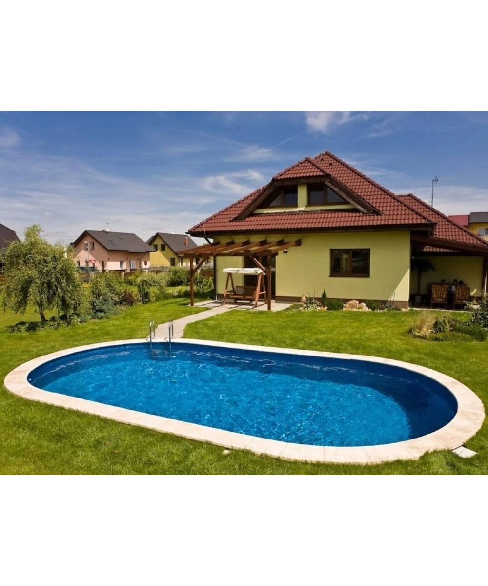 Piscina ingropata ovala model Ibiza dimensiuni 600cm x 320cm H-150cm