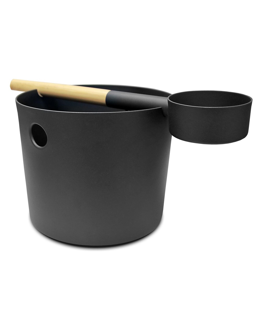 Termometru aluminiu pentru sauna in set cu polonic Black | Kolo