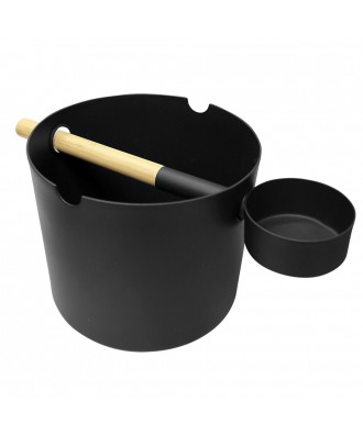 Termometru aluminiu pentru sauna in set cu polonic Black | Kolo