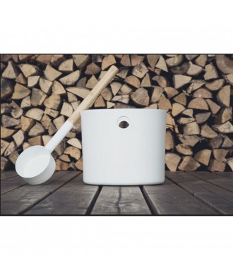 Termometru aluminiu pentru sauna in set cu polonic White | Kolo