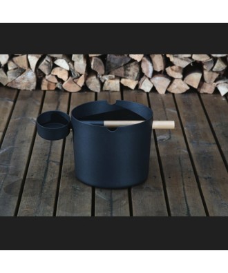 Termometru aluminiu pentru sauna in set cu polonic Black | Kolo
