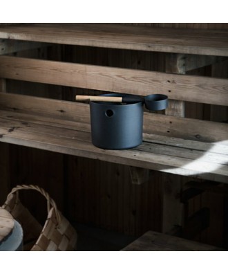 Termometru aluminiu pentru sauna in set cu polonic Black | Kolo