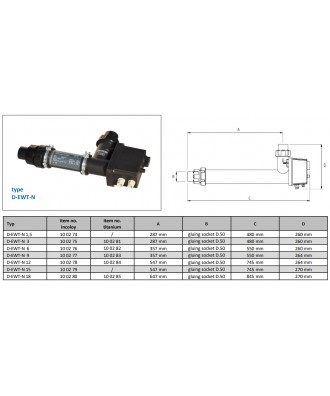Incalzitor electric pentru piscina 1.5-18kW model D-EWT-N | Max Dapra