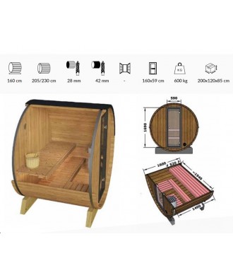 Sauna prefabricata exterior model Terrace 2-4 persoane 