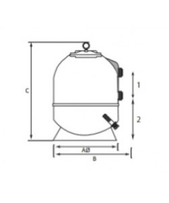 Filtru nisip cu vana laterala sase pozitii pentru piscina Alaska | Quimicamp