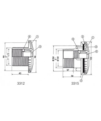 Piese de schimb duza intrare perete 3312 - 3315 | Hayward
