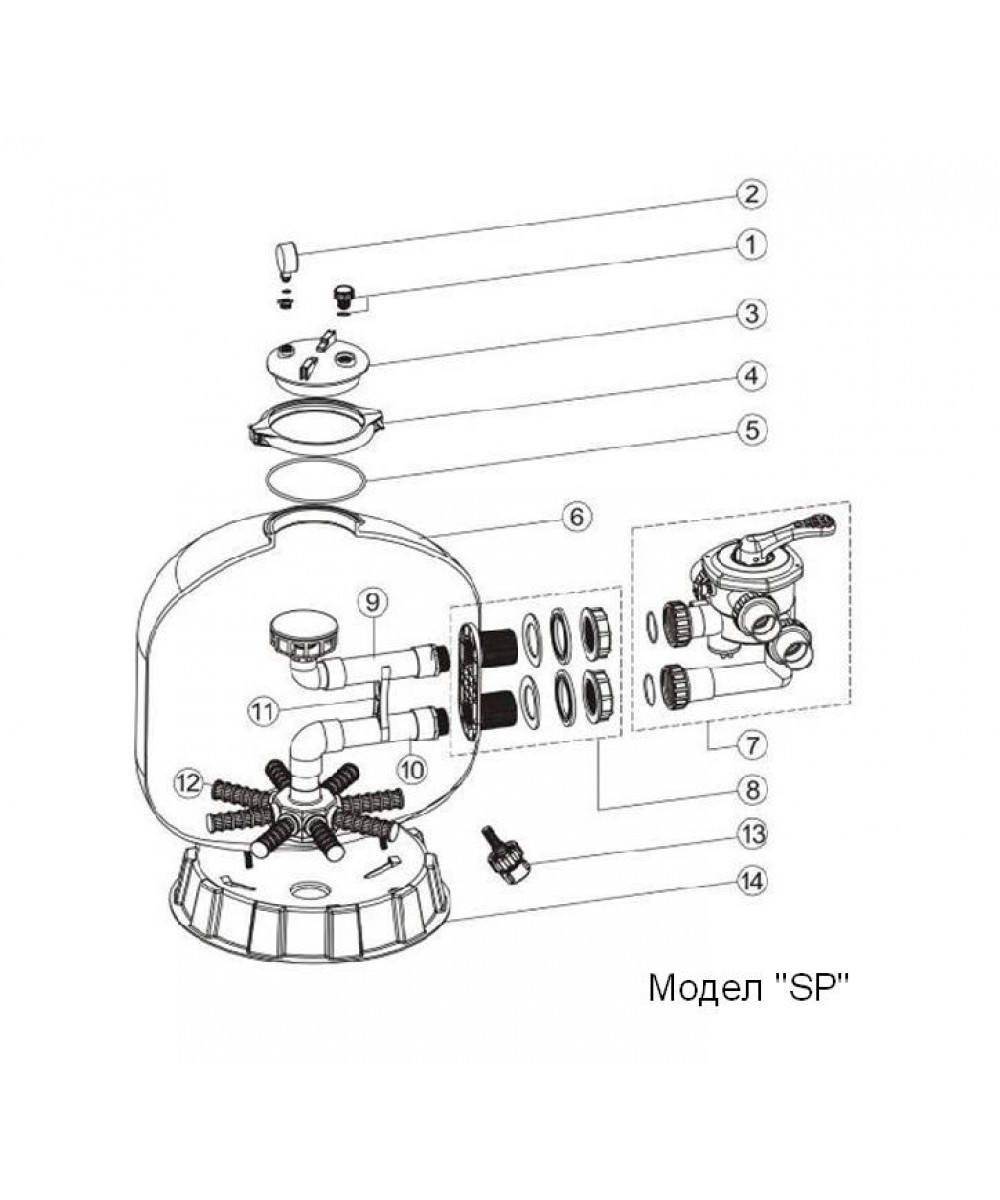 Capac transparent pentru filtru nisip model SP si MFS | Emaux 